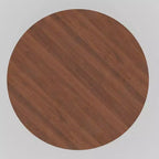 Mesa de comedor redonda de 46" para 4 personas con tablero de borde arqueado y patas de pedestal estriadas para sala de estar, comedor, café, oficina, nogal