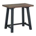 32" Small Adam Solid Wood Desk Rustic Natural - Alaterre Furniture: Industrial Sawhorse Leg, Pine Surface