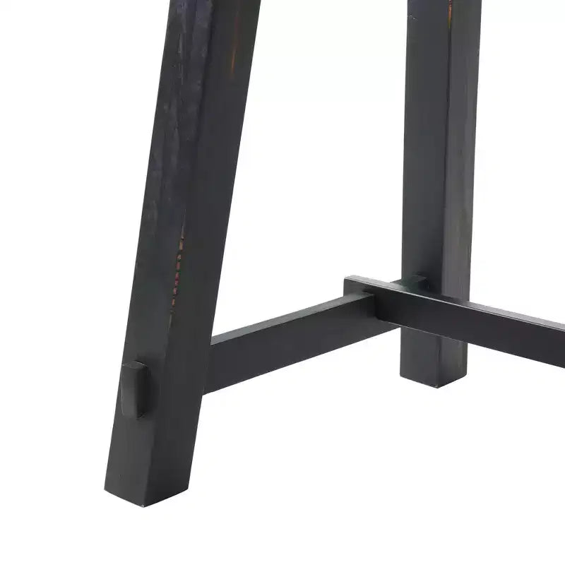 Escritorio Pequeño Adam de Madera Maciza de 32" Rústico Natural: Patas de Caballete Industriales, Superficie de Pino