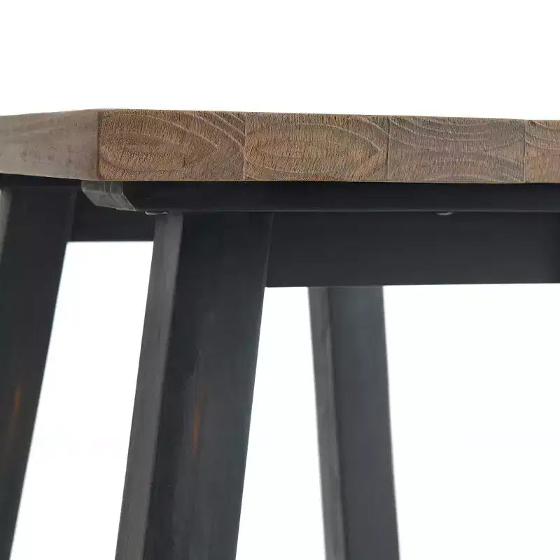Escritorio Pequeño Adam de Madera Maciza de 32" Rústico Natural: Patas de Caballete Industriales, Superficie de Pino