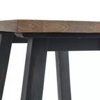 Escritorio Pequeño Adam de Madera Maciza de 32" Rústico Natural: Patas de Caballete Industriales, Superficie de Pino
