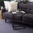 Mesa auxiliar contemporánea de metal y madera gris