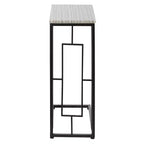 Mesa auxiliar contemporánea de metal y madera gris