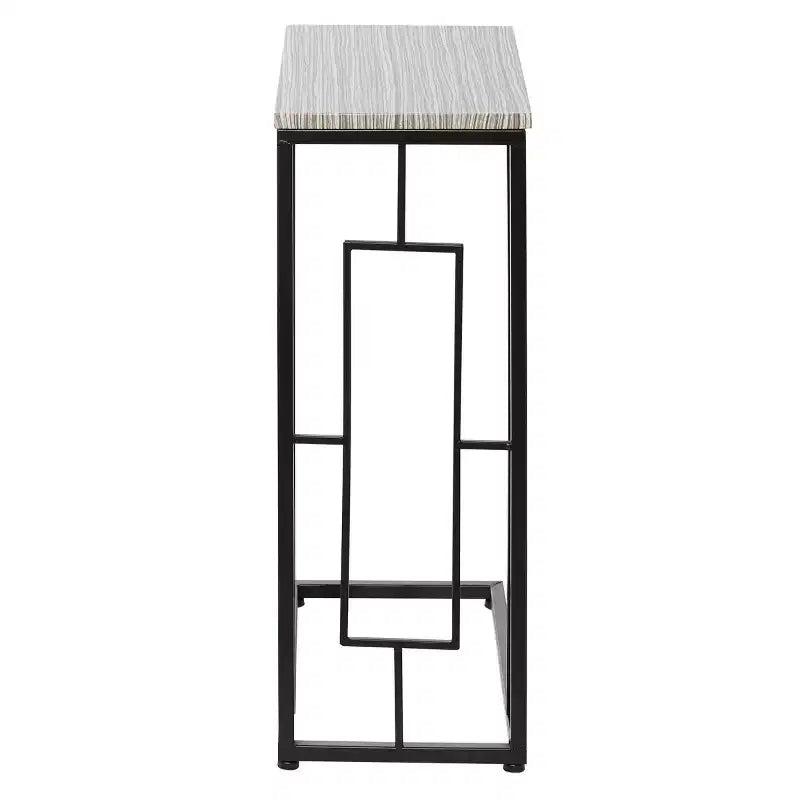 Mesa auxiliar contemporánea de metal y madera gris