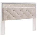 King/California King Altyra Upholstered Panel Headboard White: Chrome Accents, LED Lighting - Signature Design by Ashley