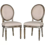 Holloway 19 H French Brasserie Oval Side Chair (Set of 2) - FOX6228 - Safavieh Couture