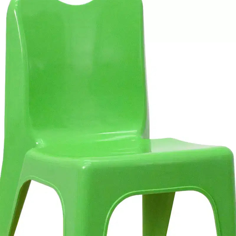 Paquete de 2 sillas escolares de plástico apilables con asa de transporte y 11 alturas de asiento