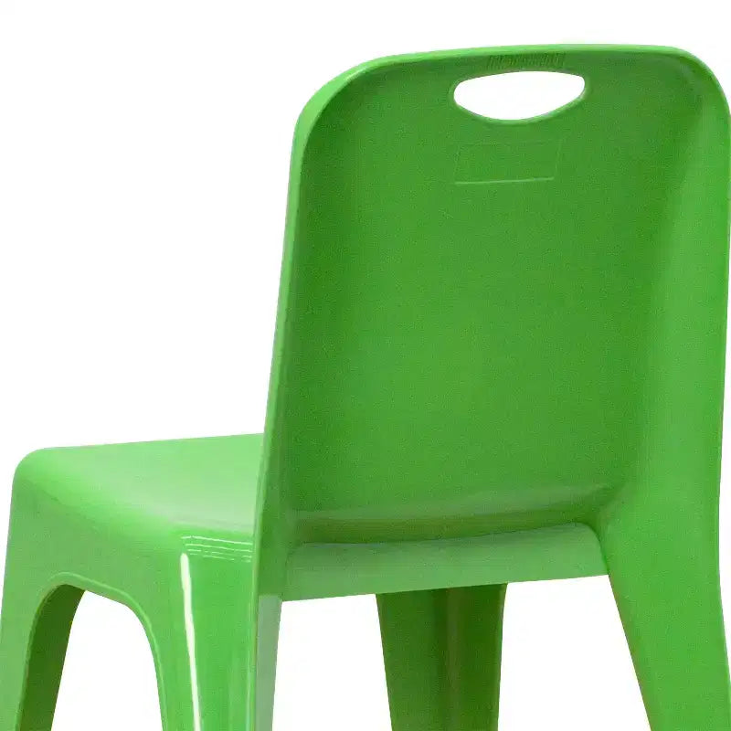 Paquete de 2 sillas escolares de plástico apilables con asa de transporte y 11 alturas de asiento