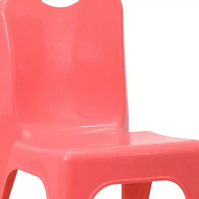 Paquete de 2 sillas escolares de plástico apilables con asa de transporte y 11 alturas de asiento