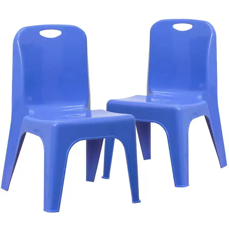 Flash Furniture 2 Pack Plastic Stackable School Chair with Carrying Handle and 11 Seat Height