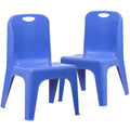 Flash Furniture 2 Pack Plastic Stackable School Chair with Carrying Handle and 11 Seat Height