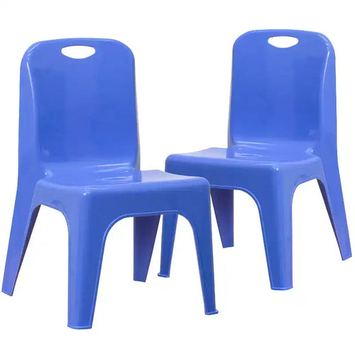 Flash Furniture 2 Pack Plastic Stackable School Chair with Carrying Handle and 11 Seat Height