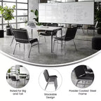 Silla apilable HERCULES Series para personas grandes y altas con capacidad de 1000 lb.