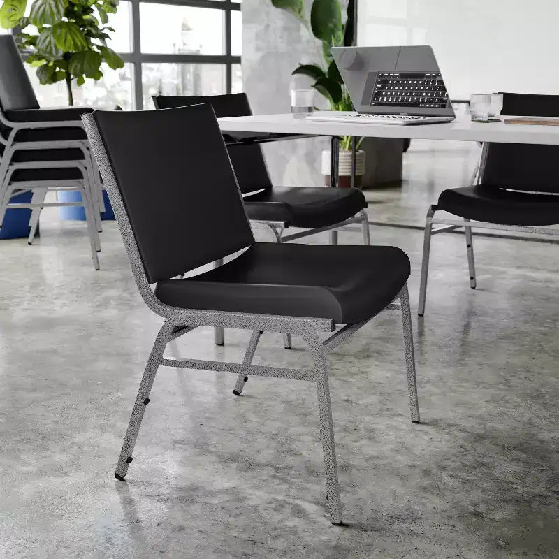 Silla apilable HERCULES Series para personas grandes y altas con capacidad de 1000 lb.