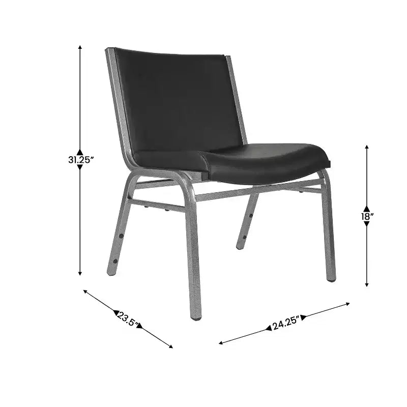 Silla apilable HERCULES Series para personas grandes y altas con capacidad de 1000 lb.