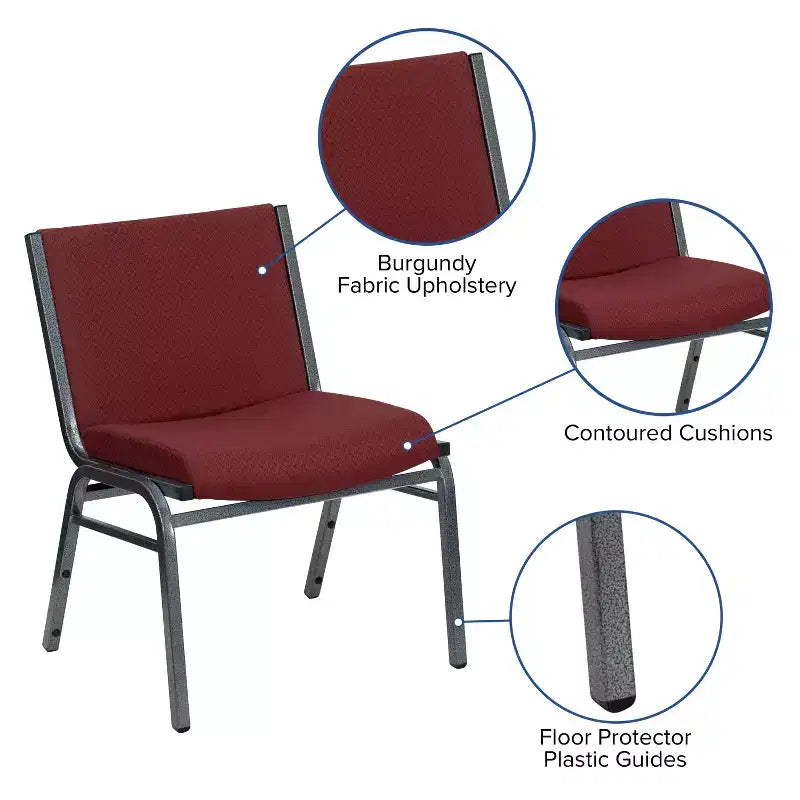 Silla apilable HERCULES Series para personas grandes y altas con capacidad de 1000 lb.