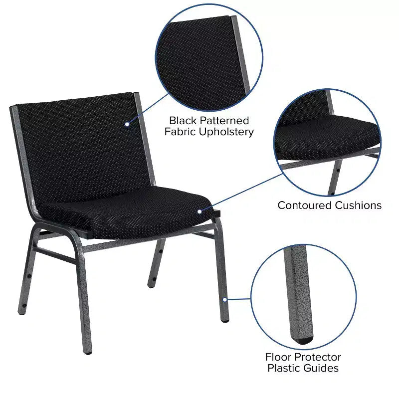 Silla apilable HERCULES Series para personas grandes y altas con capacidad de 1000 lb.