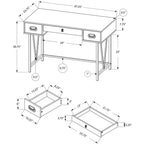 Mesa para laptop con cajones - Estilo industrial - Patas de metal, escritorio para computadora para casa y oficina, 122 cm de largo, aspecto de madera recuperada marrón